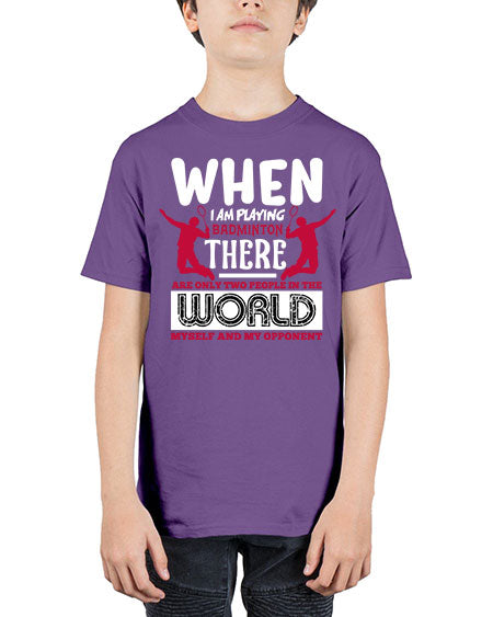 When i am playing badminton 85# - badminton - Youth Tee Unisex