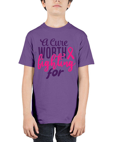 a cure worth fighting for Style 17# - breast cancer - Youth Tee Unisex