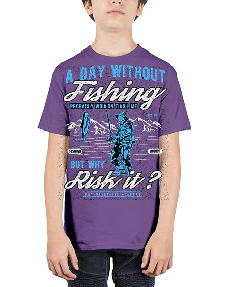 a day without fishing cs 68# - shark-fish - Youth Tee Unisex