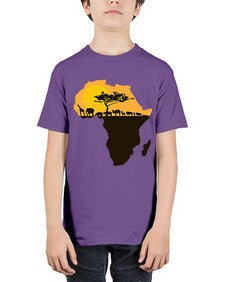 africa with animals - black words and phrases - Youth Tee Unisex