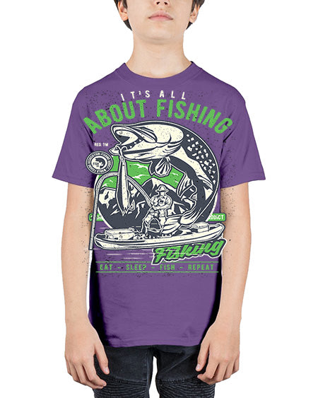 all about fishing cs 67# - shark-fish - Youth Tee Unisex
