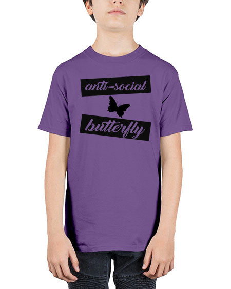 anti social butterfly - butterfly - Youth Tee Unisex