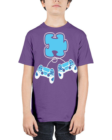 autism awareness gamer puzzle piece 11# - autism - Youth Tee Unisex
