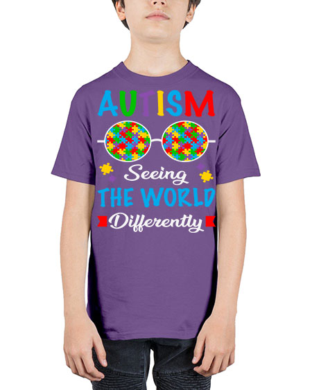 autism seeing the world differently 51# - autism - Youth Tee Unisex