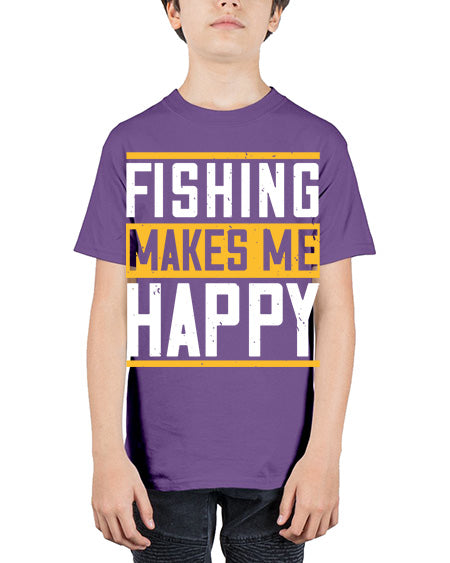 be happy and go for fishing 66# - shark-fish - Youth Tee Unisex