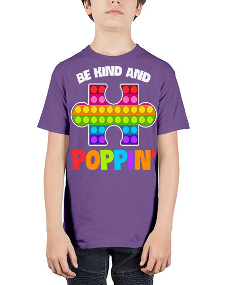 be kind and poppin autism 63# - autism - Youth Tee Unisex