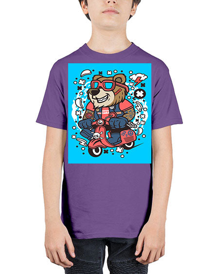 bear scooterist 41# - bears - animals - Youth Tee Unisex