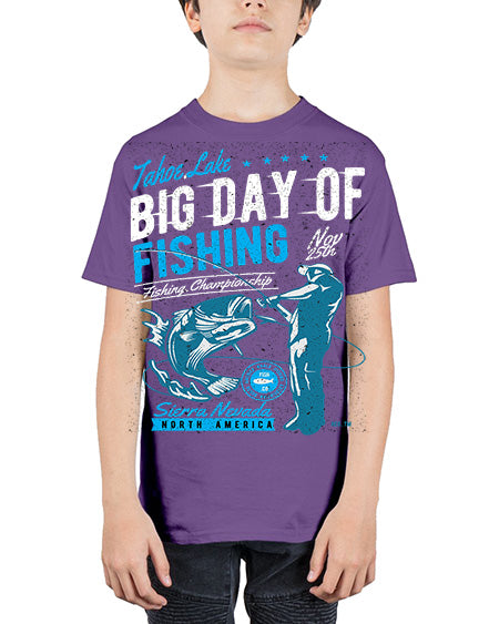 big day of fishing cs 65# - shark-fish - Youth Tee Unisex