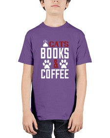 cats books and coffee Style 38# - cats - Youth Tee Unisex