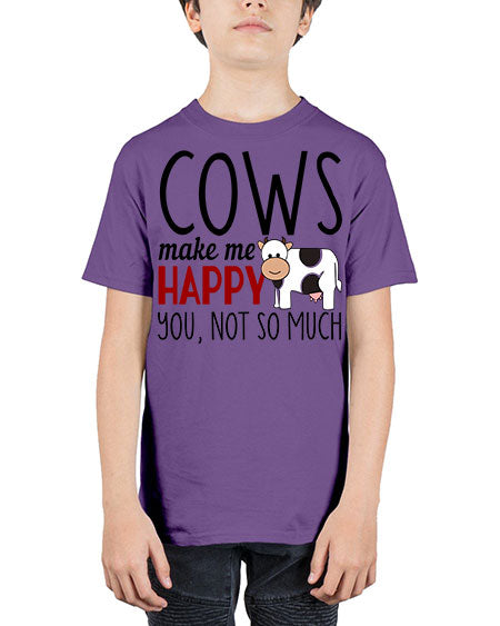 cows make me happy you not so much - cow - Youth Tee Unisex