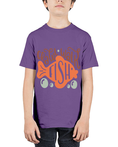 crawl walk fish 63# - shark-fish - Youth Tee Unisex