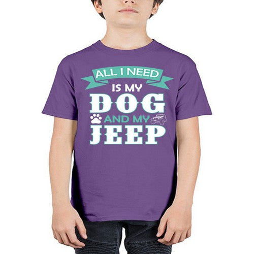 dog and jeep 74# - dogs - Youth Tee Unisex