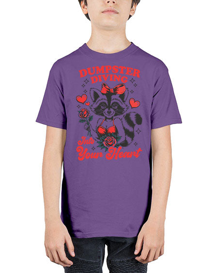 dumpster diving into your heart 11# - raccoon - Youth Tee Unisex
