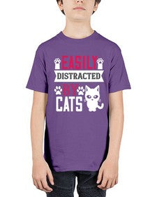 easily distracted by cats Style 47# - cats - Youth Tee Unisex