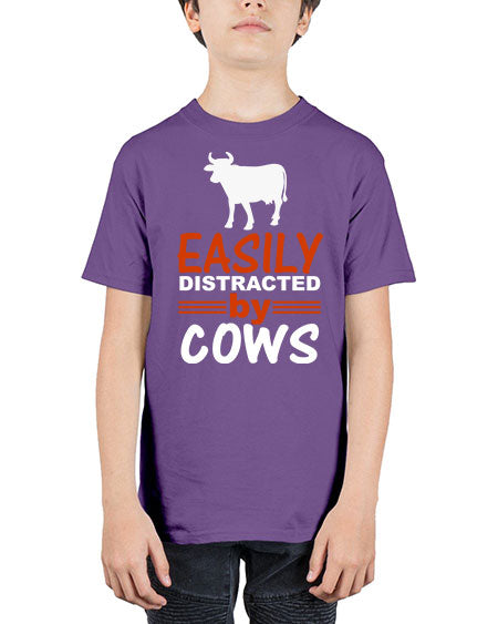 easily distracted by cows Style 4# - cow - Youth Tee Unisex