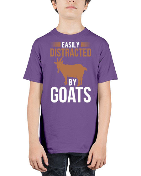 easily distracted by goats Style 5# - goat - Youth Tee Unisex