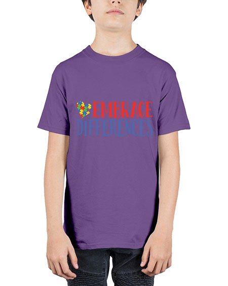 embrace differences Style 13# - autism - Youth Tee Unisex