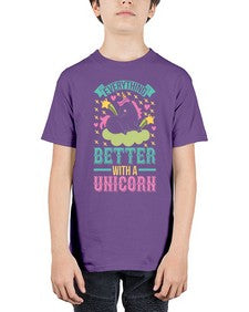everything better with a unicorn 128# - unicorn - Youth Tee Unisex