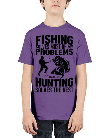 fishing solves 73# - shark-fish - Youth Tee Unisex
