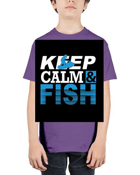 fishing with backround png 18# - shark-fish - Youth Tee Unisex