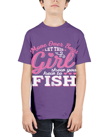 girl fishing 15# - shark-fish - Youth Tee Unisex