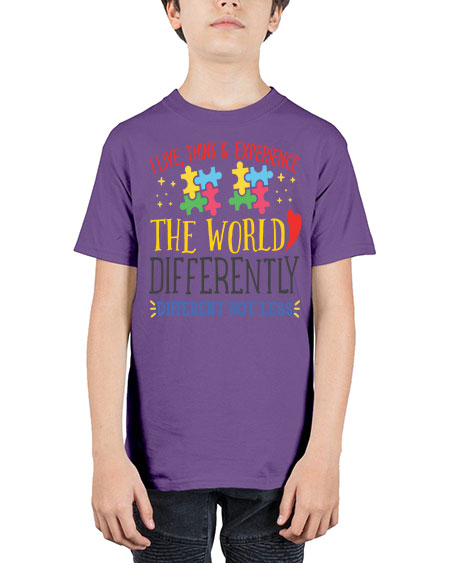 i live think experience the world differently different not less Style 20# - autism - Youth Tee Unisex