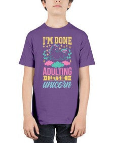 i m done adulting let s be unicorn 185# - unicorn - Youth Tee Unisex
