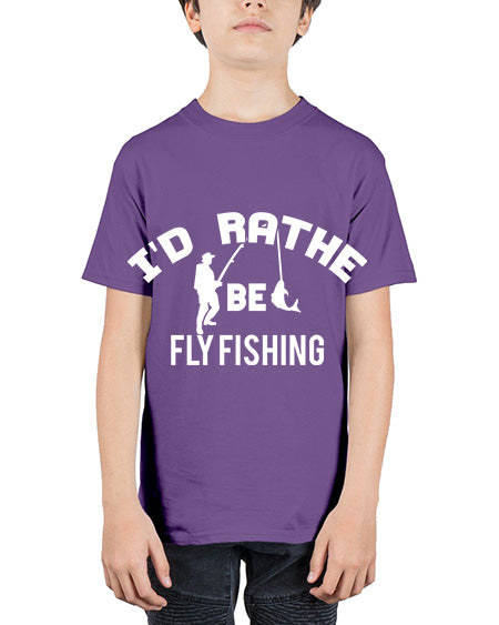 id rather be fly fishing 11# - shark-fish - Youth Tee Unisex