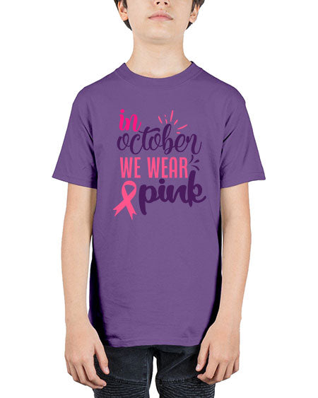 in october we wear pink Style 9# - breast cancer - Youth Tee Unisex