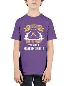 it is through your body that you realize you are a spark of divinity  343# - yoga - Youth Tee Unisex