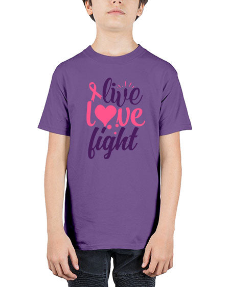 live love fight Style 8# - breast cancer - Youth Tee Unisex