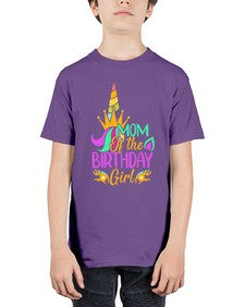 mom of the birthday girl 308# - unicorn - Youth Tee Unisex