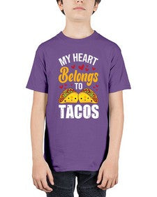 my heart belongs to tacos 1423# - tacos - Youth Tee Unisex