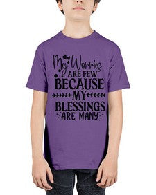 my worries are few because my blessings are many Style 84# - motivation - Youth Tee Unisex