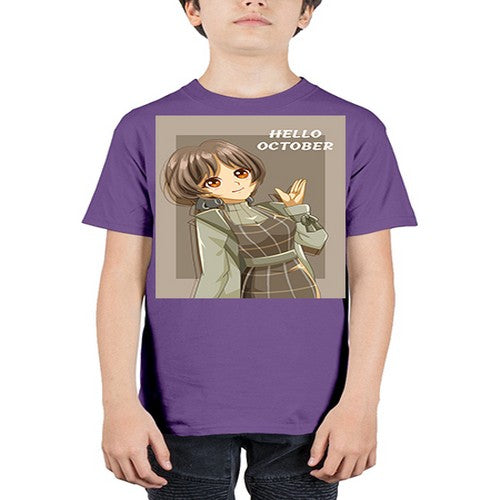 of beautiful girl in hello october 133# - anime - Youth Tee Unisex