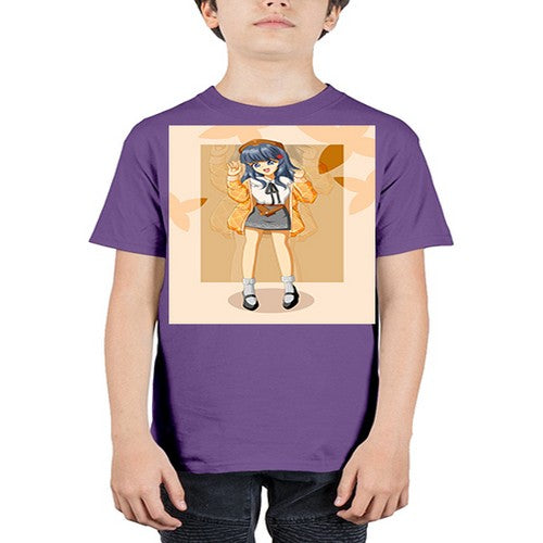 of beautiful girl with jacket 132# - anime - Youth Tee Unisex