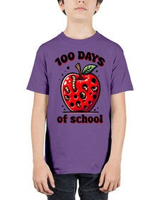 one hundred Days of School Apple 572# - one hundred days - Youth Tee Unisex