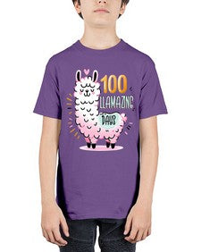 one hundredth Day of School Llama 599# - one hundred days - Youth Tee Unisex