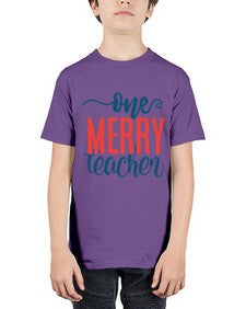 one merry teacher Style 327# - teacher - Youth Tee Unisex
