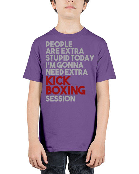 people are extra stupid today kick boxing 53# - boxing - Youth Tee Unisex