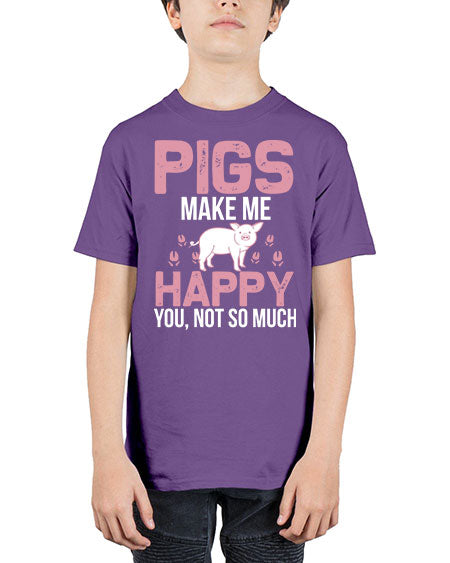 pigs make me happy Style 35# - pig - Youth Tee Unisex