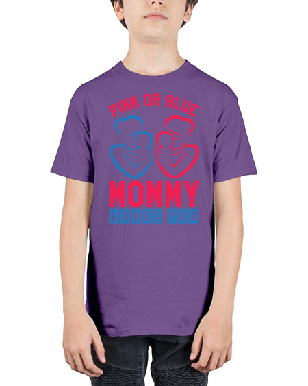 pink or blue Mommy Loves you Style 187# - baby shower - Youth Tee Unisex