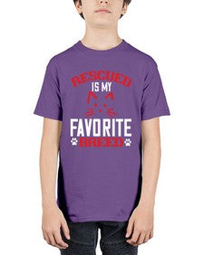 rescued is my favorite breed Style 114# - cats - Youth Tee Unisex