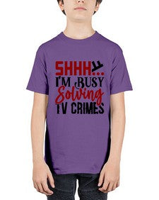 shhh im busy solving tv crimes 1040# - true crime - Youth Tee Unisex