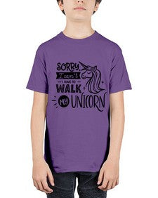 sorry i cant i have to walk black 406# - unicorn - Youth Tee Unisex