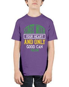start with your heart and only good can follow 406# - vegan - Youth Tee Unisex