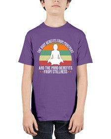 the body benefits from movement and the mind benefits from stillness  547# - yoga - Youth Tee Unisex