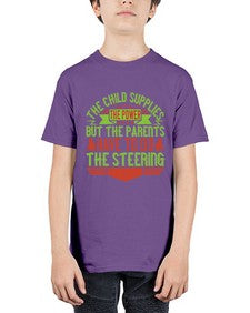 the child supplies the power but the parents have to do the steering 587# - parents day - Youth Tee Unisex