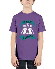 the world is my cats playground Style 119# - cats - Youth Tee Unisex