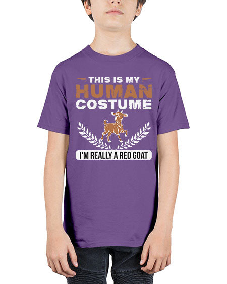 this is my human costume im really a red goat Style 1# - goat - Youth Tee Unisex